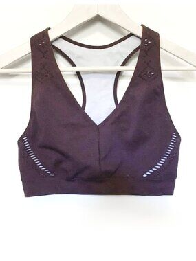 Dark Plum Meshed Racerback Sports Bra